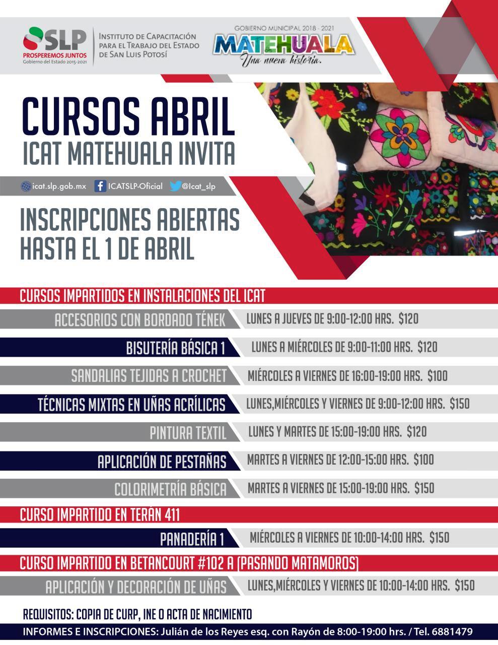 ICAT presenta oferta de cursos para abril en el municipio de Matehuala —  Amanecer Huasteco